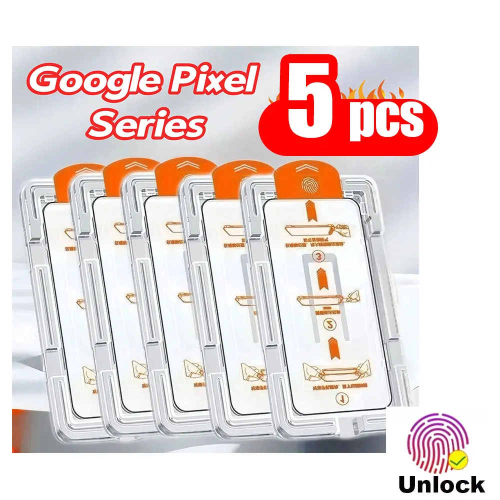 

1-5PCS Fingerprint Unlock Dust Free Easy Installation Screen Protector For Google Pixel 10Pro XL 8A 7A 7 6A 8 Pro Tempered Glass