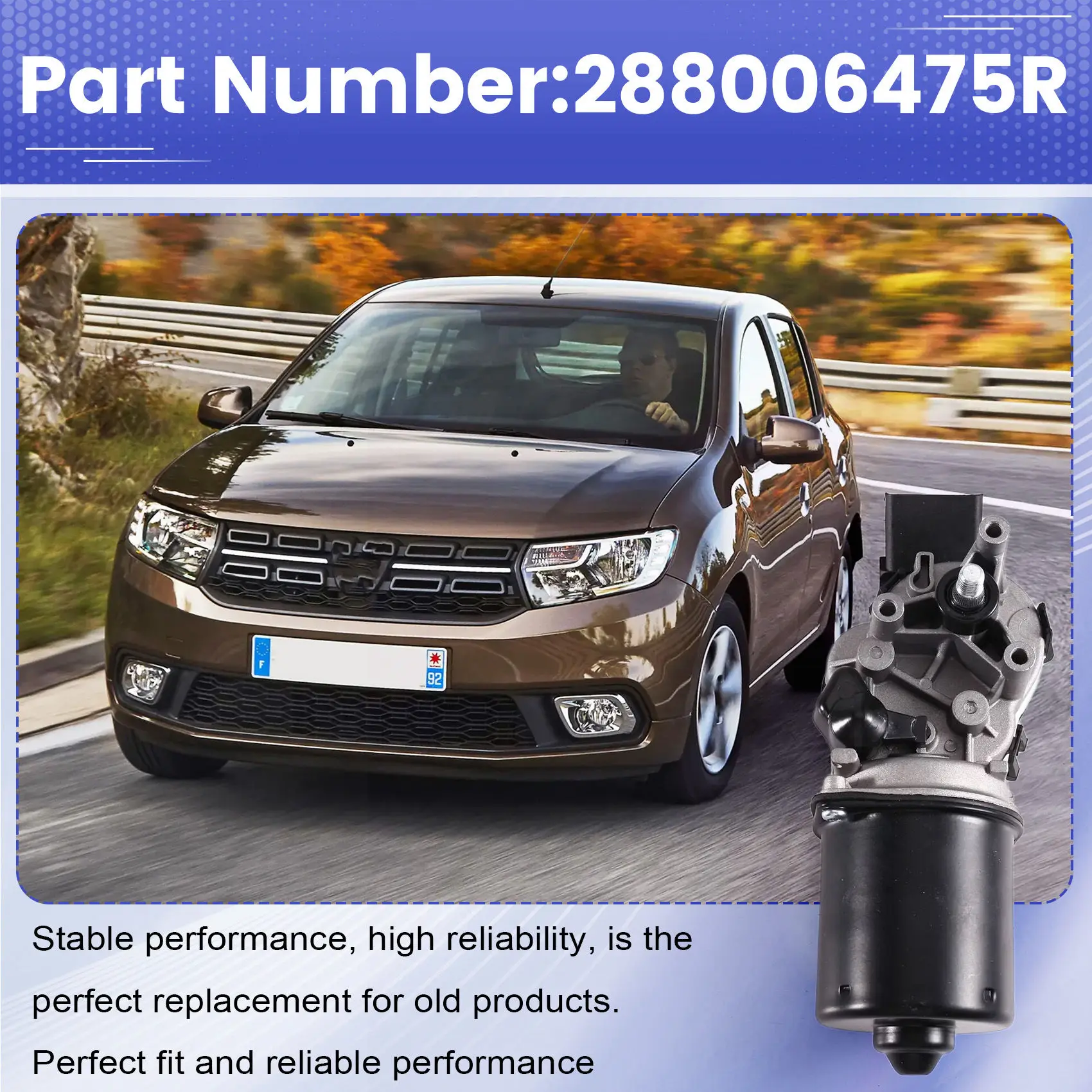 A20K-Wiper Motor Car Front Windscreen 288006475R For Dacia Sandero/Stepway Logan 2012-2020