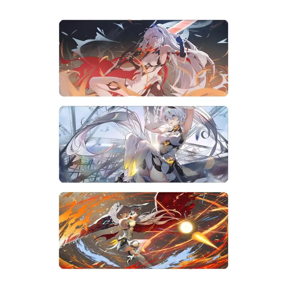 game action H-Honkai Impact 3rd Mouse Pad Large Gaming Mousepad with Stitched Edges Thickened Desk Mat PC