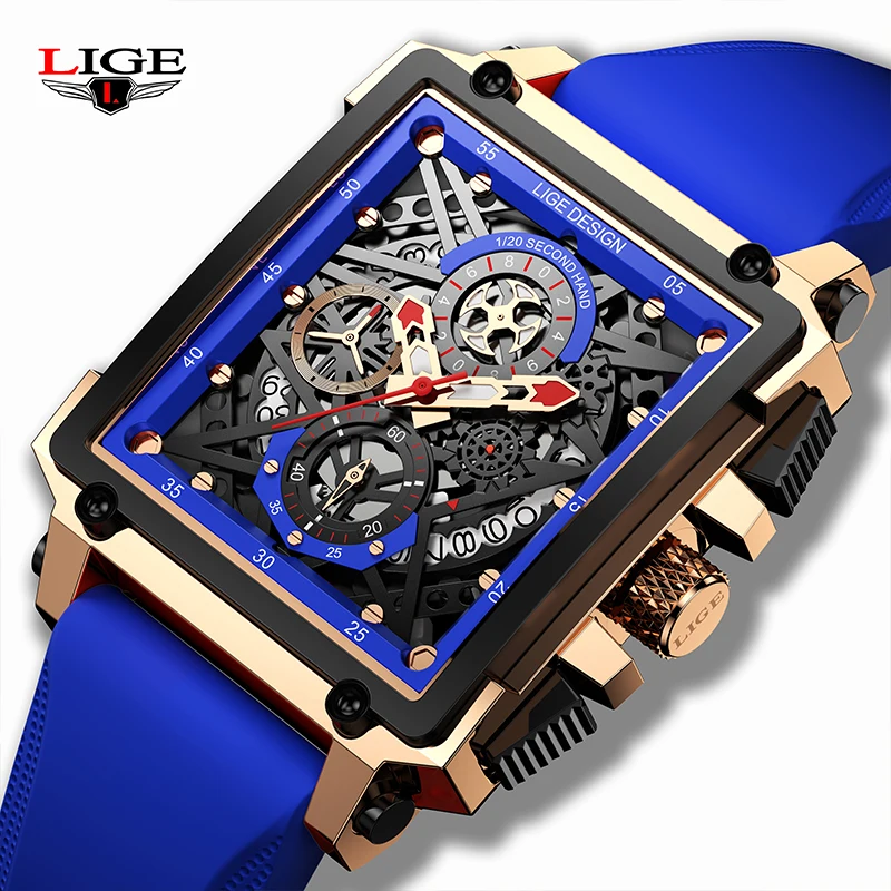 

LIGE Business Mens Watch Fashion Military Sports Calendar Quartz Wristwatches Men Waterproof Luminous Man Watches Reloj Hombre