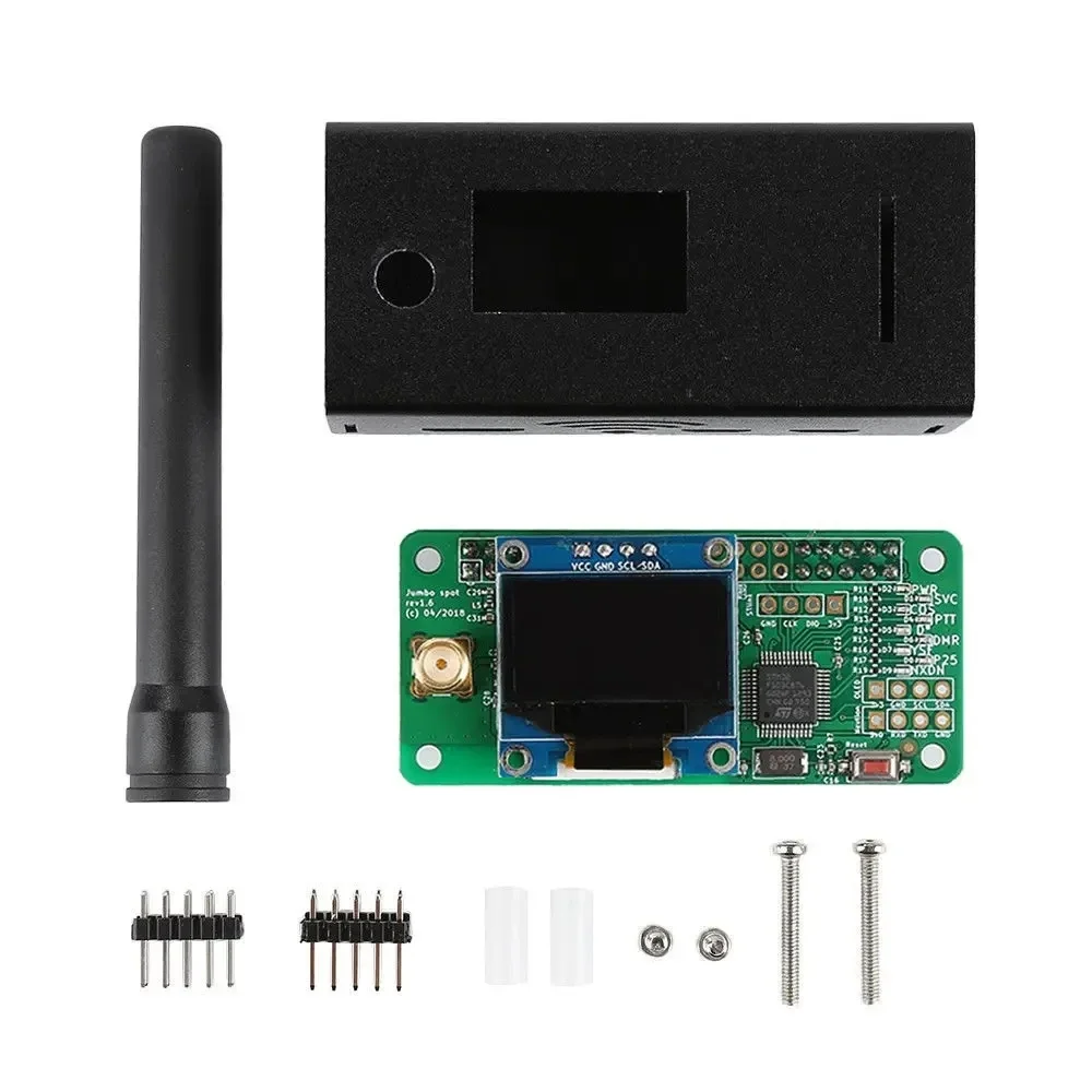 Najnowszy hotspot Jumbospot UHF VHF UV MMDVM P25 DMR YSF NXDN Raspberry Pi Zero 3B + OLED + metalowa obudowa + antena