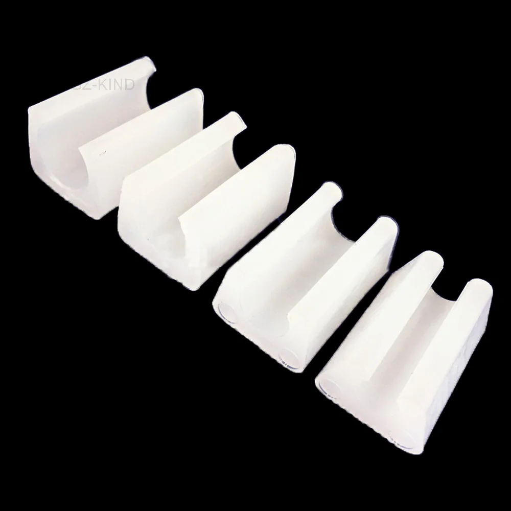 4 pcs 8/10/12/14mm Plastic Leg Chair Blocks Includes U Type Non-Slip Pipe Clamps Office Stool Foot Wrap Pad Floor Protectors