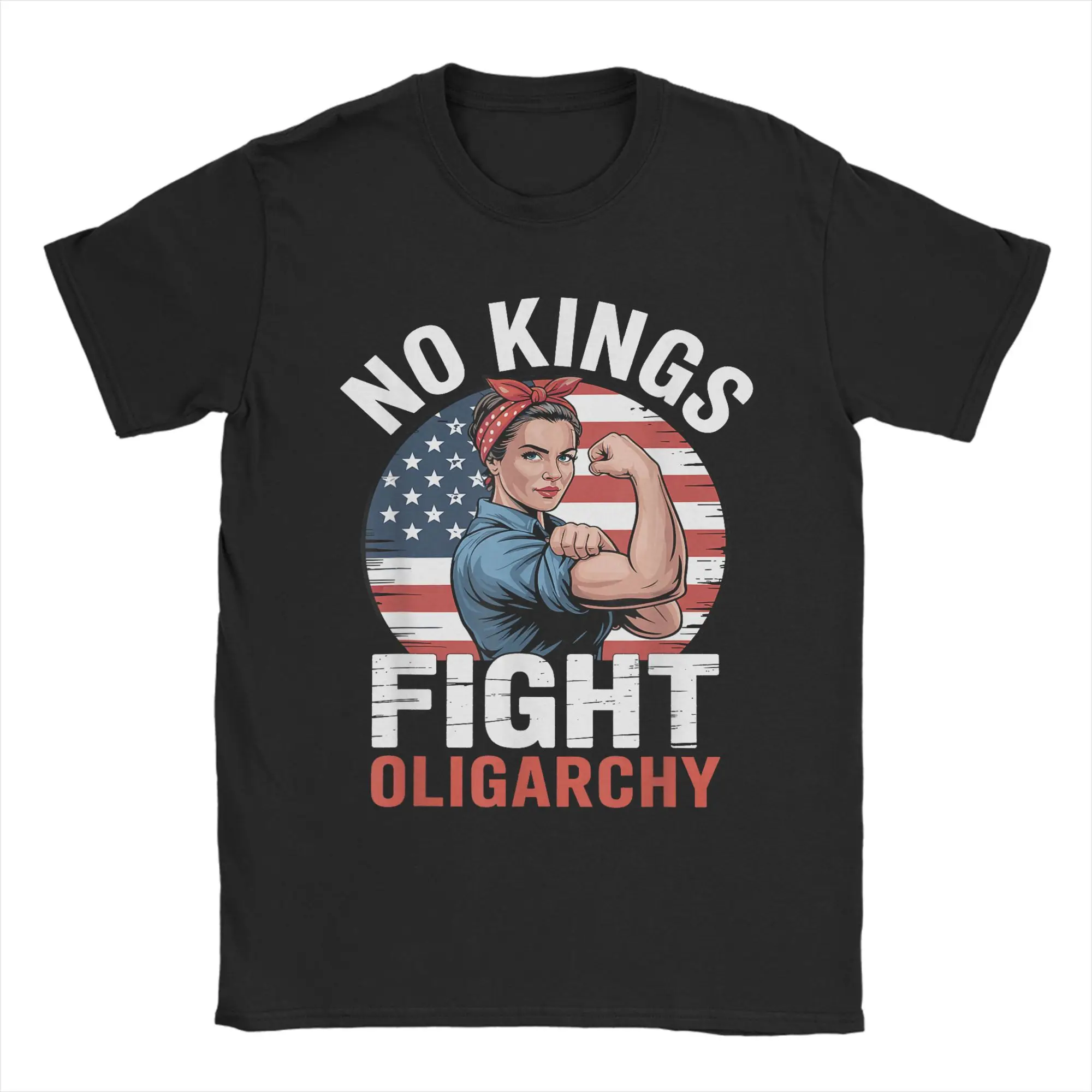 تي شيرت رجالي No Kings Fight Oligarchy Crazy Pure Cotton تي شيرت قصير الأكمام تي شيرت بياقة مستديرة ملابس صيفية #1