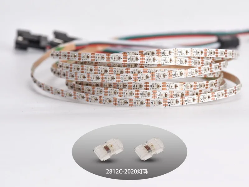 DC5V 2020 led Strip WS2812C addressable pixel LED strip flexible RGB full color 4mm PCB wide 90LEDs/m 120LEDs/m 200LEDS/M 1M