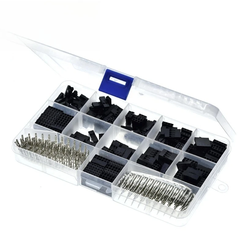 620PCS For Dupont line Connector 2.54mm For Dupont Cable Jumper Wire Pin Header Housing Kit Male Crimp Pin Female Pin Connector