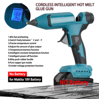 Electric Hot Melt Glue Gun Cordless LED Display Adjustable Temperature 11mm Glue Stick Melt Welding Fit Makita 18V No Battery