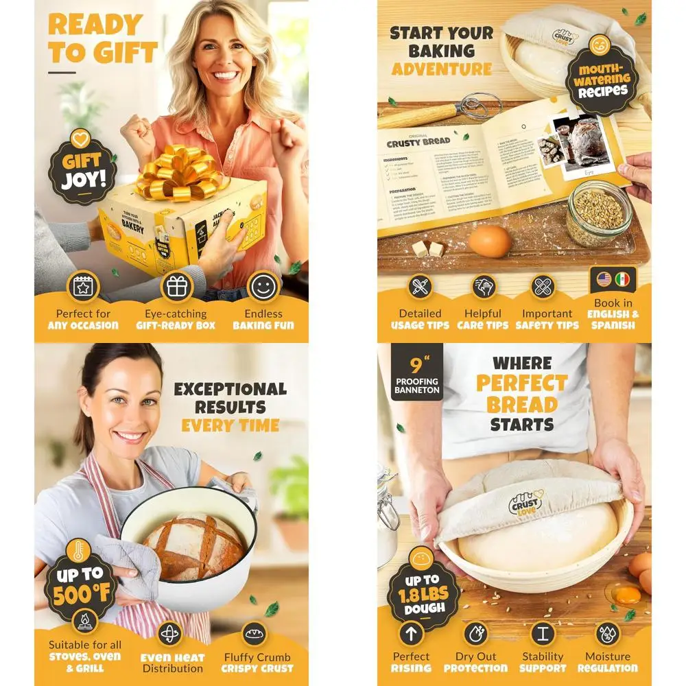 

Чугунная эмалированная сковорода-казан для выпечки хлеба и дрожжевого теста, 5 кварт (4,7 л) с крышкой, баннытон, ламе и принадлежности для выпечки