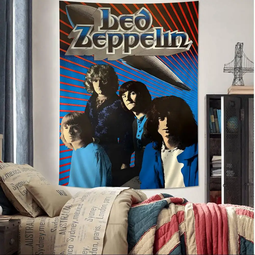 Band L-Led Cool-Z-ZeppelinS Anime Tapestry Hippie Flower Wall Carpets Dorm Decor Wall Hanging Home Decor