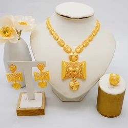 Dubai Nigeria High Quality Jewellery Set For Women Dubai Nigeria Party Jewelry Necklace Earrings And Ring Wedding Party Gift