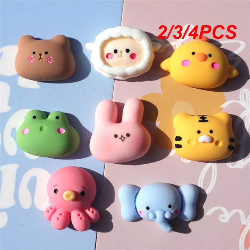 2/3/4PCS Cartoon Stickers Little Bear Rabbit Frog Hair Clip Water Cup Shoes Buckle Handmade Cartoon Cute Accessories