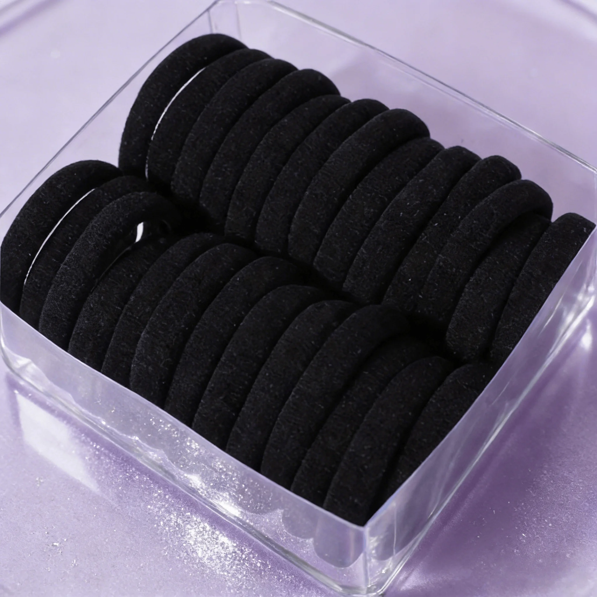 Everyday Black Hair Ties Bulk 50 Set | Soft, Strong & Perfect for All Styles