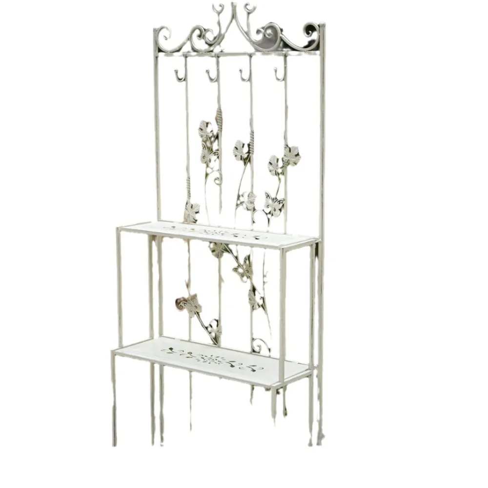Modern Minimalist Wrought Iron Butterfly Three-Layer Workbench Outdoor Garden Courtyard Plant Potted Plant Balcony Multi-Layer S