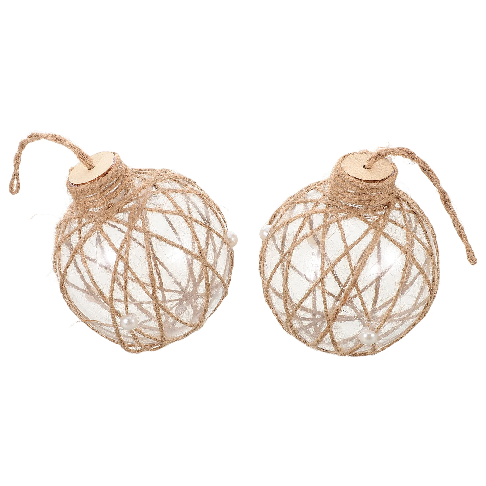 

2Pcs Transparent Ornament Balls Christmas Decoration Shatterproof Plastic Fillable Baubles Round DIY Tree Pendants for Holiday
