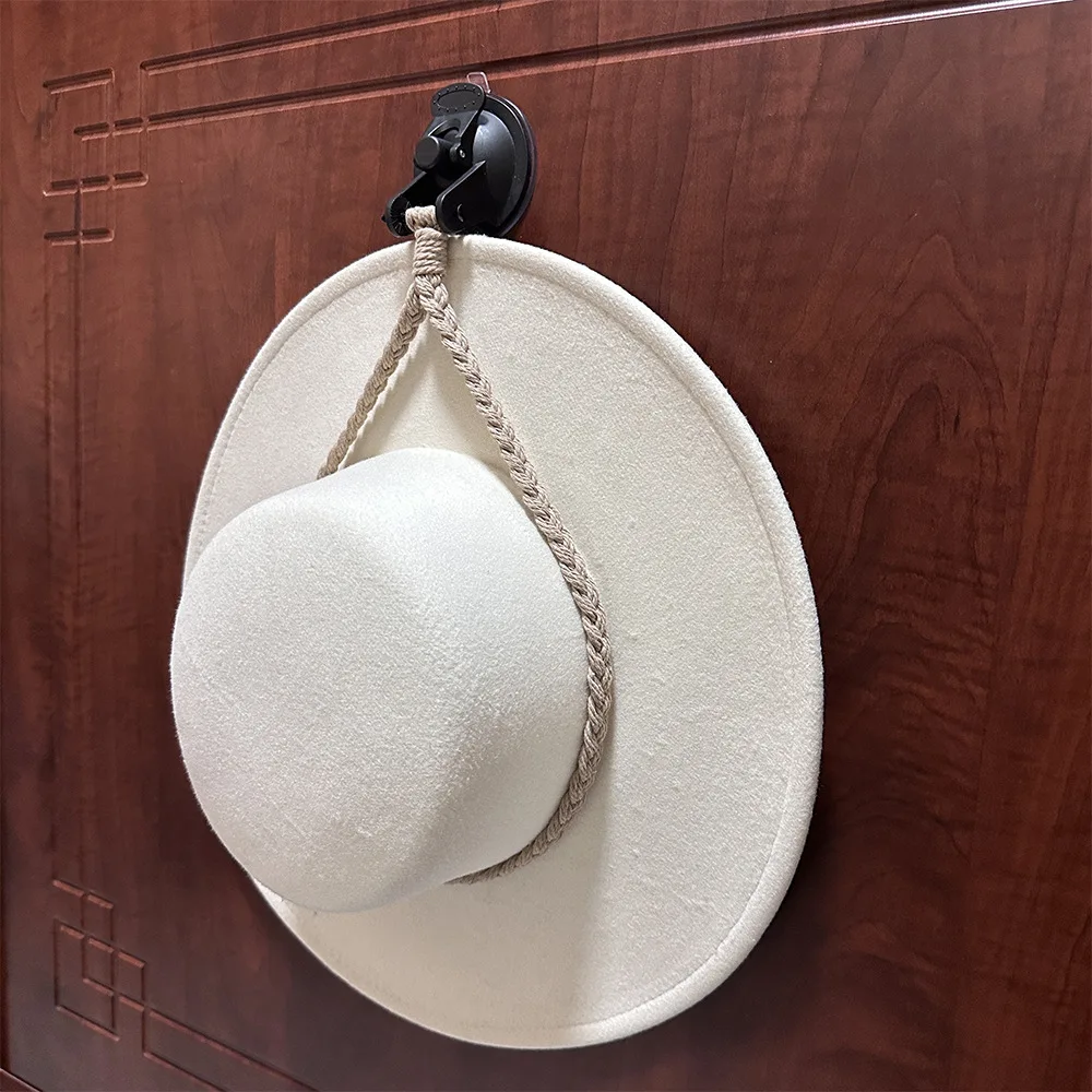 Hats Rack Wall Hanging Cowboy Hat Holder Handmade Rope Car Hat Holder Cowboy Hat Mounts