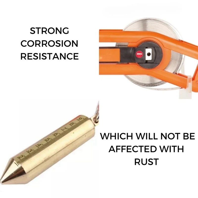 AA46 Oil Tank Gauging Tape,Oil Tank Measuring Stick Ruler W/Laser Engraving Tape,Depth Explosion Proof Tape