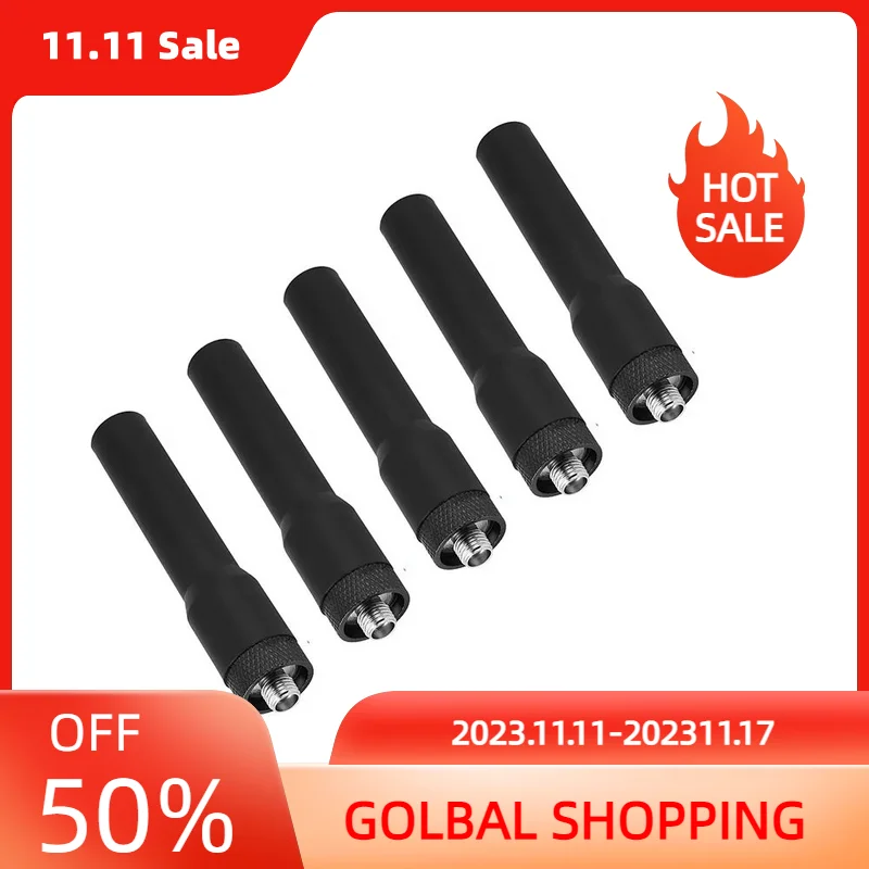 

5Pcs Black SF20 SMA-F Female Dual Band 144MHz/430MHz Soft Antenna for PUXING/WOXUN/Kenwood/BAOFENG BF-UV5R Two Way Radio