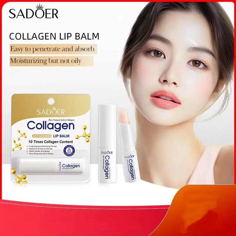 

SADOER 2.7g Collagen Moisturizing Lip Balm Nourishing Anti-Cracked Long-Lasting Hydration Stick Lip Skin Care