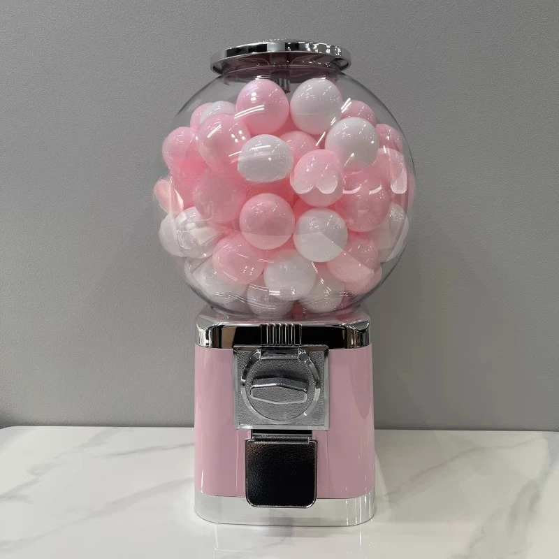 

pink egg twisting machine small commercial lottery equipment desktop toy round candy opening coin