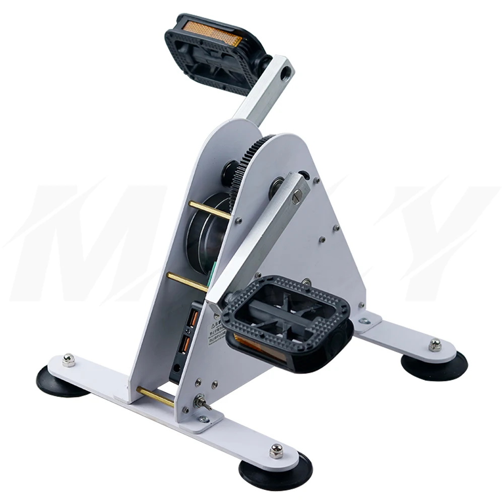 Dynamic bicycle generator, fitness generator, foot pedal and hand cranked generator, scientifically portable outdoor sports