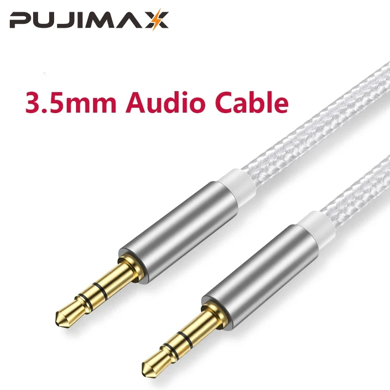 PUJIMAX kabel Aux 1m/2m/3m/5m przewód głośnikowy 3.5mm Jack Audio kabel do samochodu Adapter słuchawek męska wtyczka do Jack 3.5 Mm przewód Aux