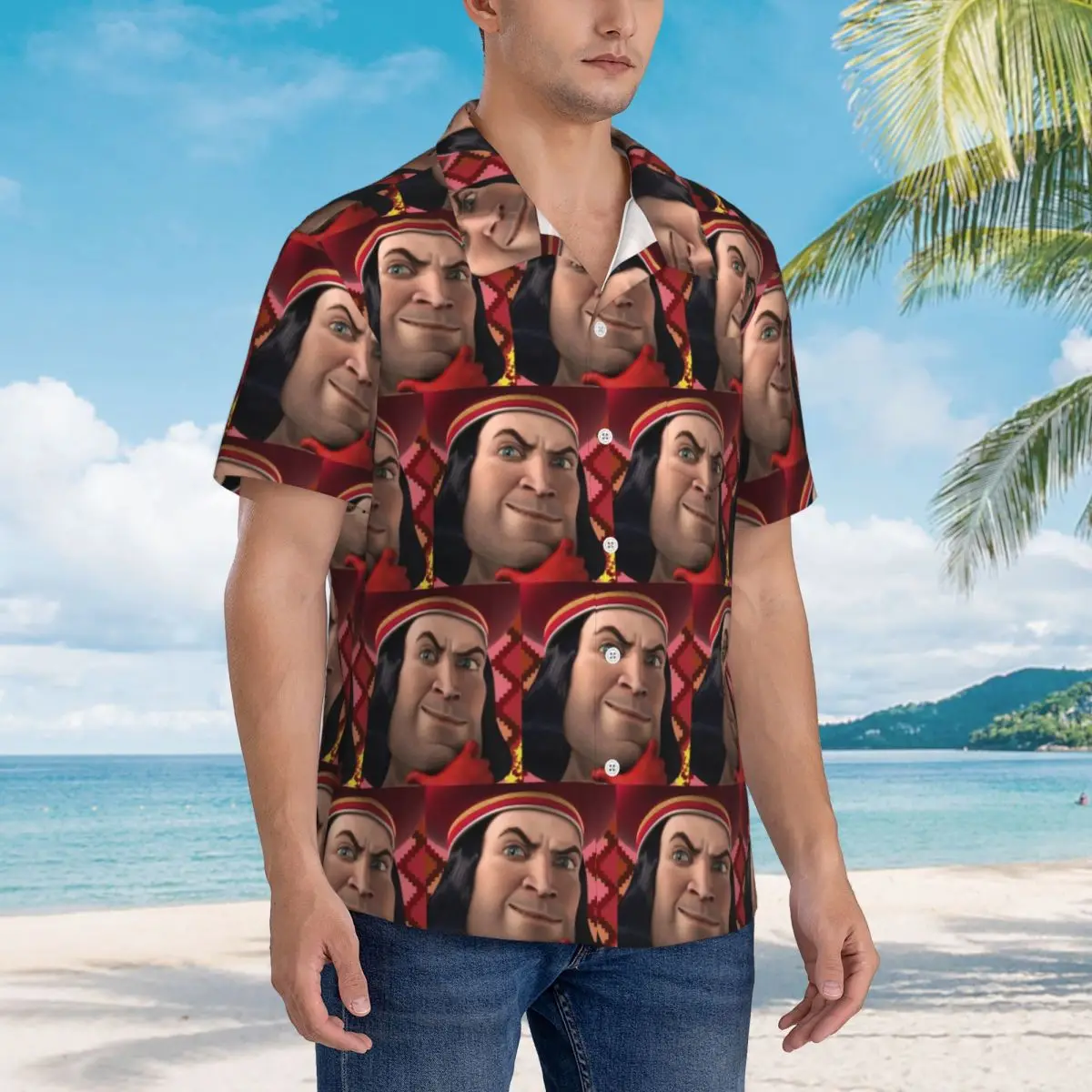 

LoRd FaRQuaAd Hawaiian Shirts Fashion Men Short Sleeve Shirt for Summer Beach Men's Button Tops