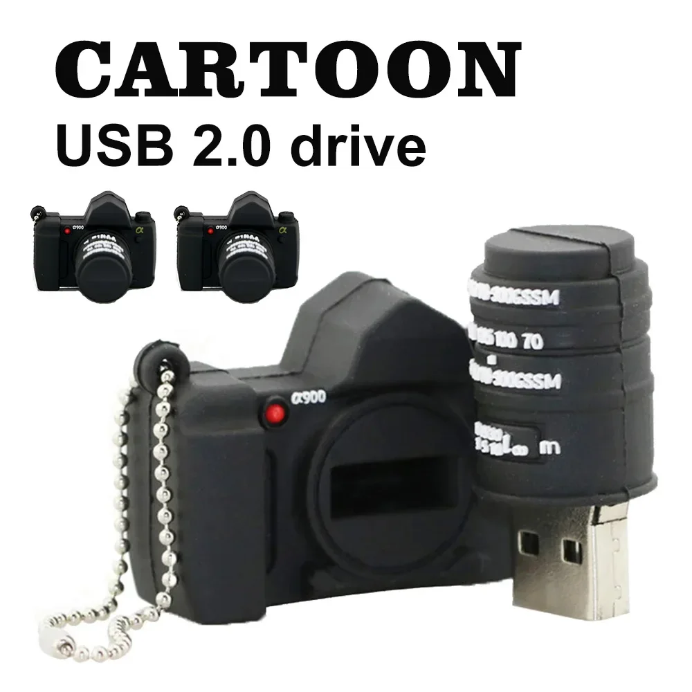 Clé USB de dessin animé 2.0 pour la photographie, lecteur flash, modèle d'appareil photo, 4 Go, 8 Go, 16 Go, 32 Go, 64 Go, 128 Go