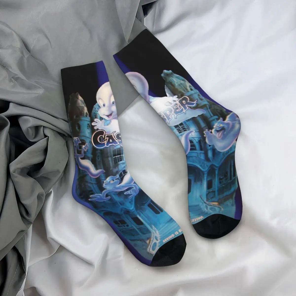 

Всесезонные чулки для экипажа, дружелюбные носки-призраки, длинные носки в стиле хип-хоп, аксессуары для мужчин и женщин, рождественские подарки