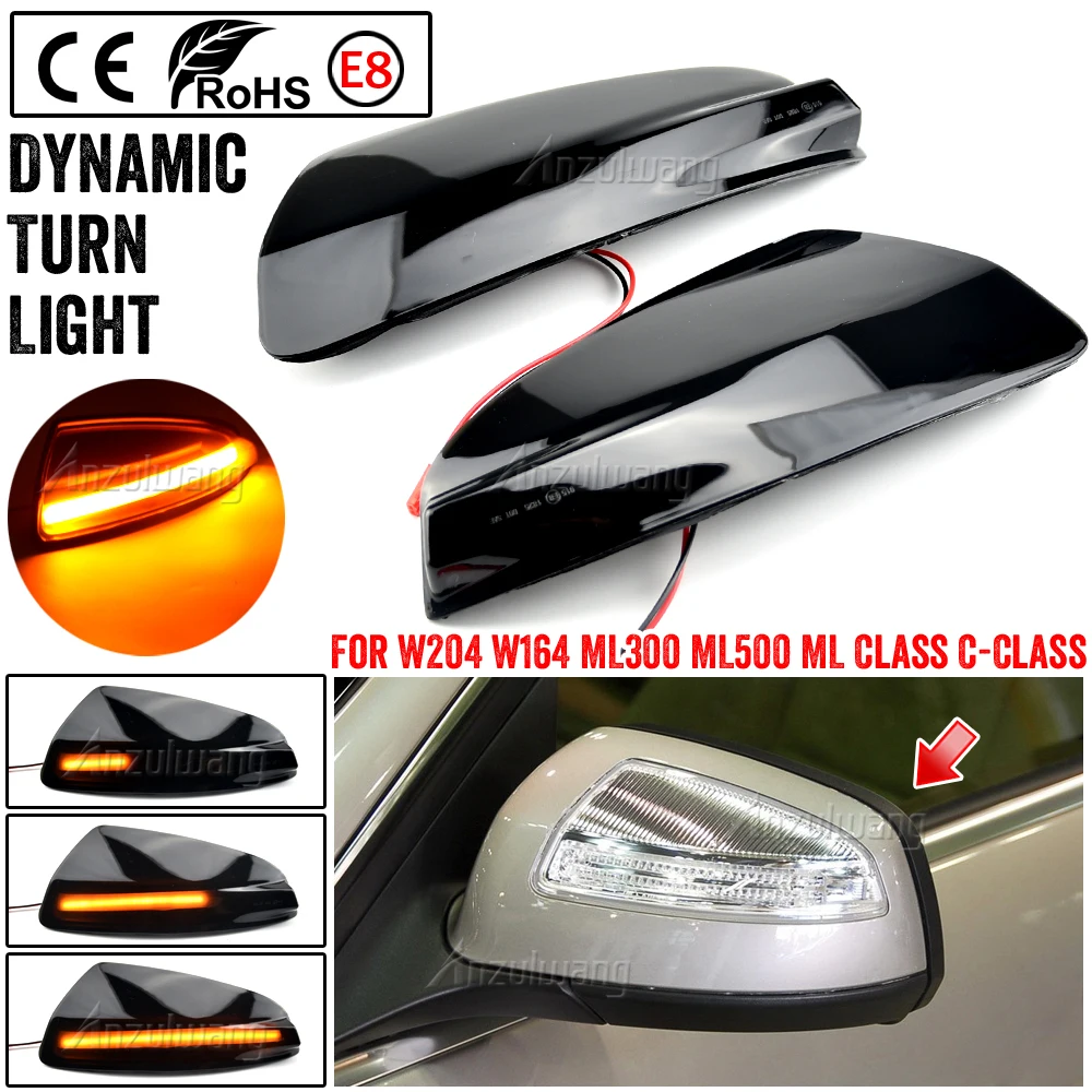 Dynamic Turn Signal Light LED Side Wing Rearview Mirror Sequential Indicator Blinker Lamp For Mercedes-Benz ML Class W164 ML300