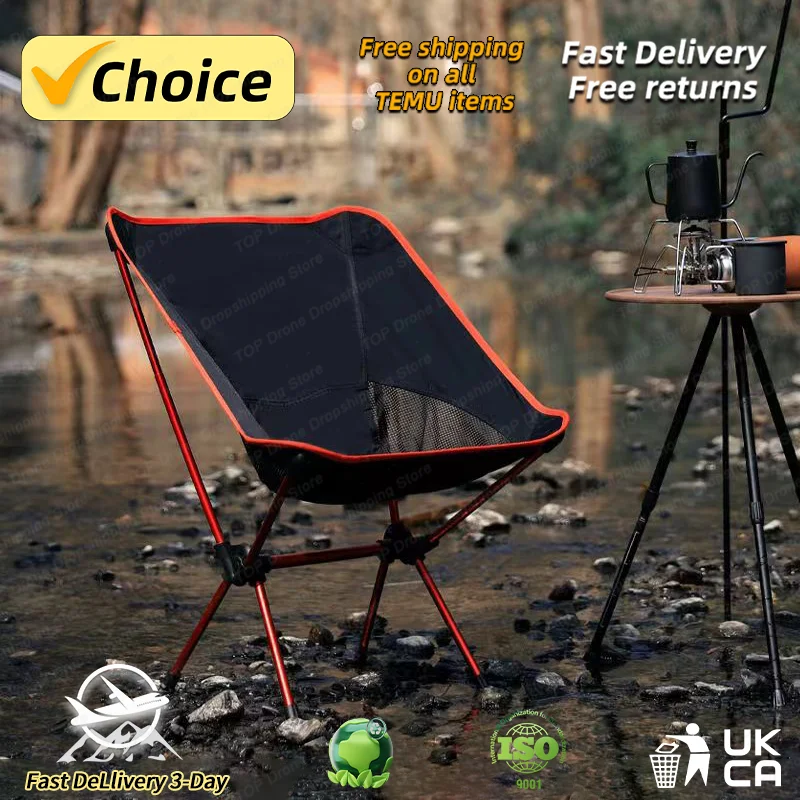 New Detachable Portable Folding Moon Chair Outdoor Camping Chairs Beach Fishing Chair Ultralight Travel Hiking Picnic Seat Tools