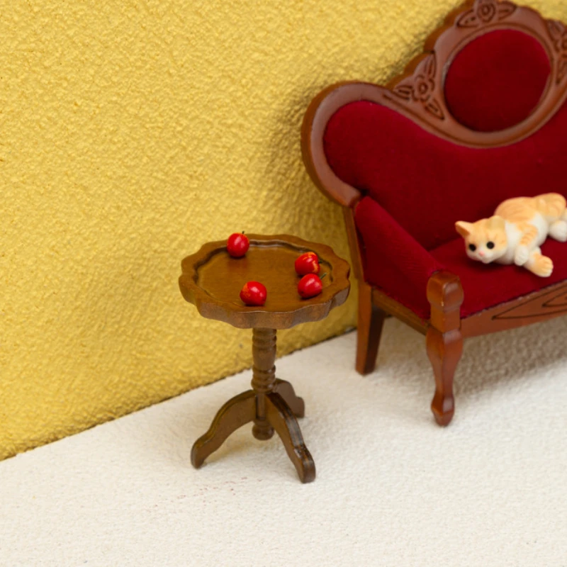 

Mini Round Table Lace Small Model 1:12 Dollhouse Miniature Models Doll Crafts Life Scene Scale Home Decor Decoration Accessories