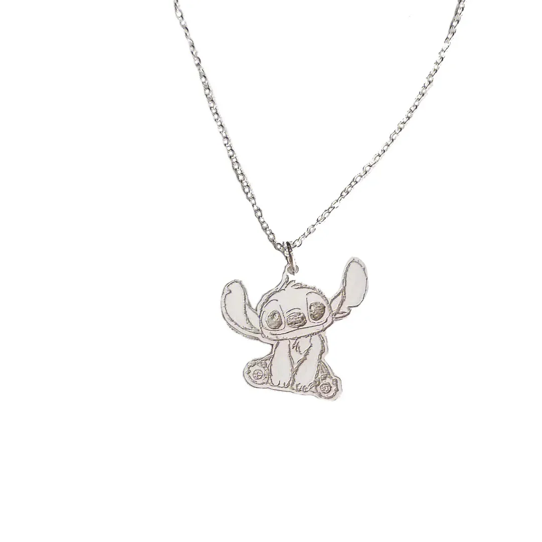 Disney Cartoon Necklace Lilo & Stitch Modeling Metal Couple Necklace Anime Characters Stitch Kawaii Hip Hop Pendant Kids Gifts