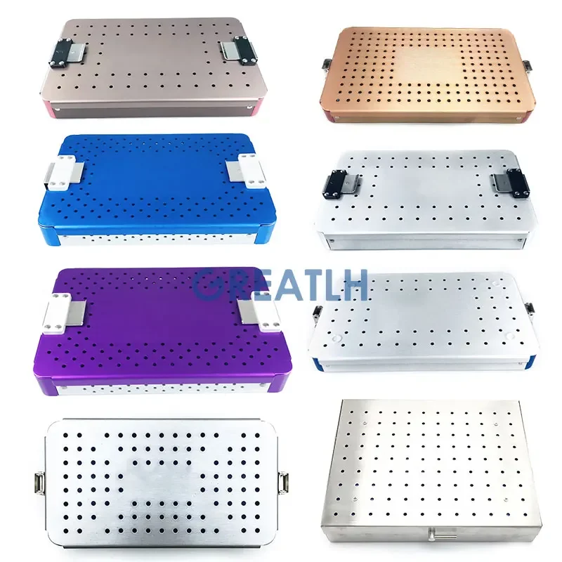 Autoclavable Tray Sterilising Box With Silicone Mat Instrument Aluminium Instruments Autoclavable