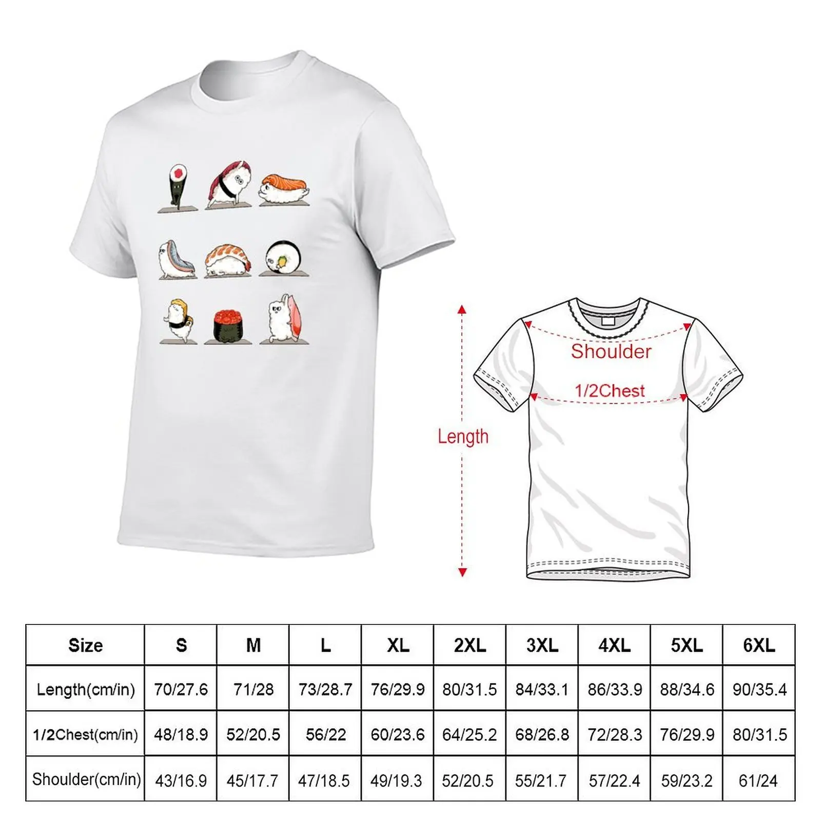 Sushi Yoga T-Shirt t shirt man luxury cotton tshirt 100% T-Shirt