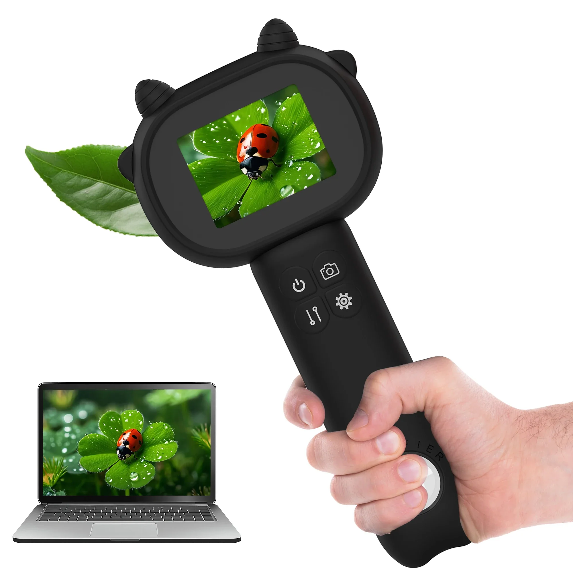 

Kids Microscope 500X w/2" IPS, 4X Zoom & Dual Lens, STEM Kit for 3-12Y, Pocket Gift Boys/Girls BDay/Xmas