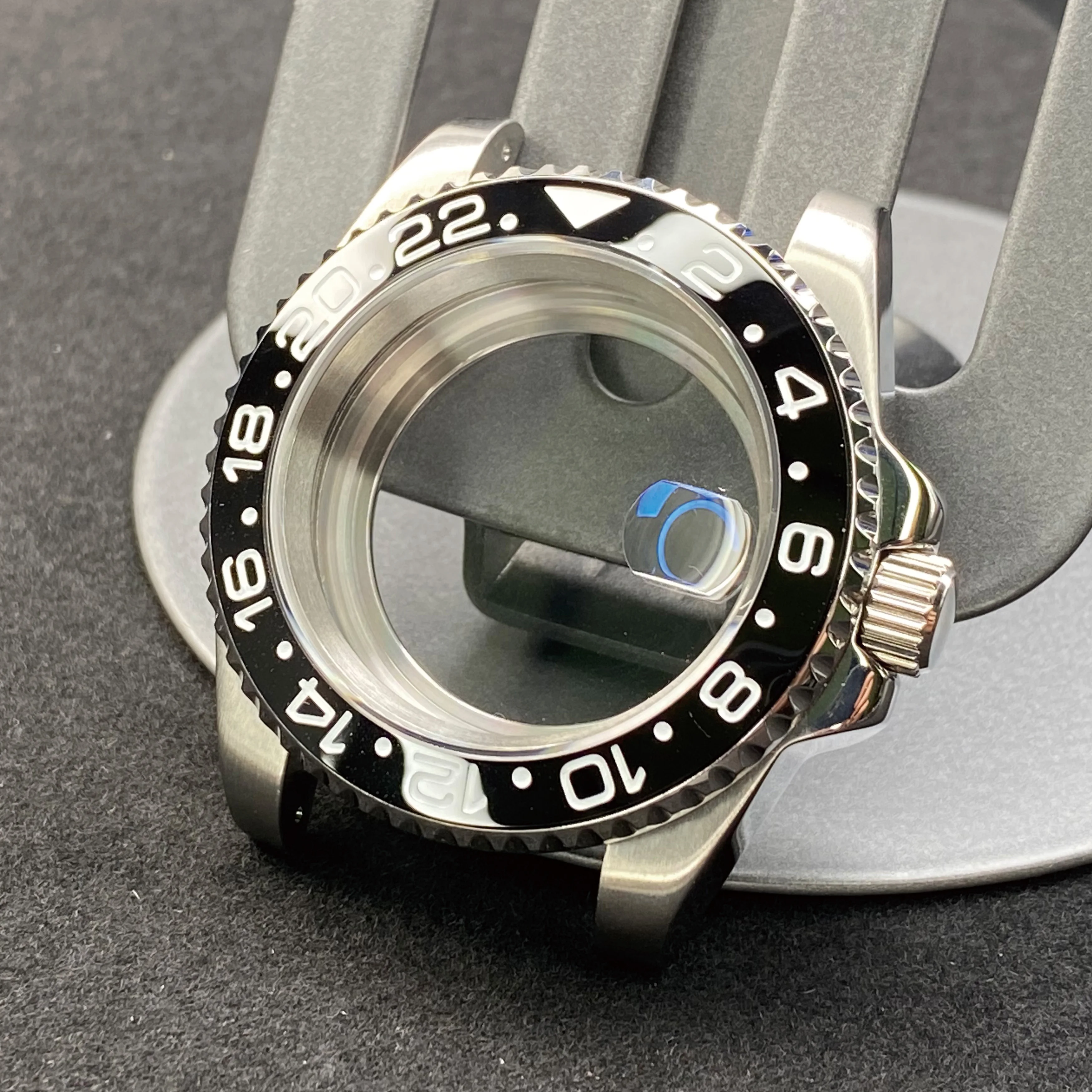 ساعة رجالية 40 ، ساعة سيراميك فرعية/GMT ، بحافة NH34 NH35 NH36 ، علبة من الفولاذ المقاوم للصدأ ، زجاج ساعة شبح المياه الميكانيكية المعدلة