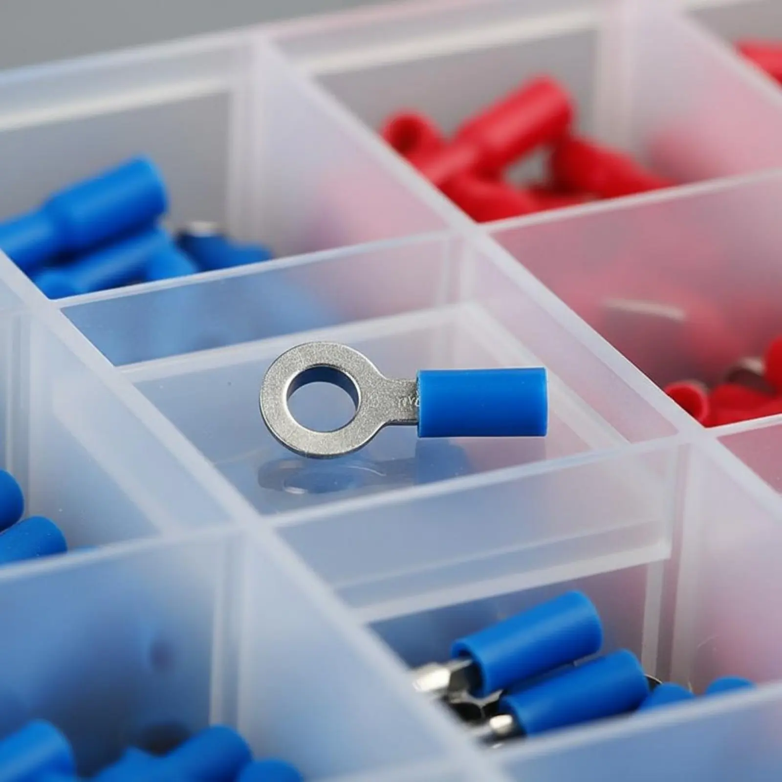 Insulated Circular Terminal Assortment All Copper Fork Terminal Assortment Crimp Wire Lug Kit Corrosion-Resistant for Workshop