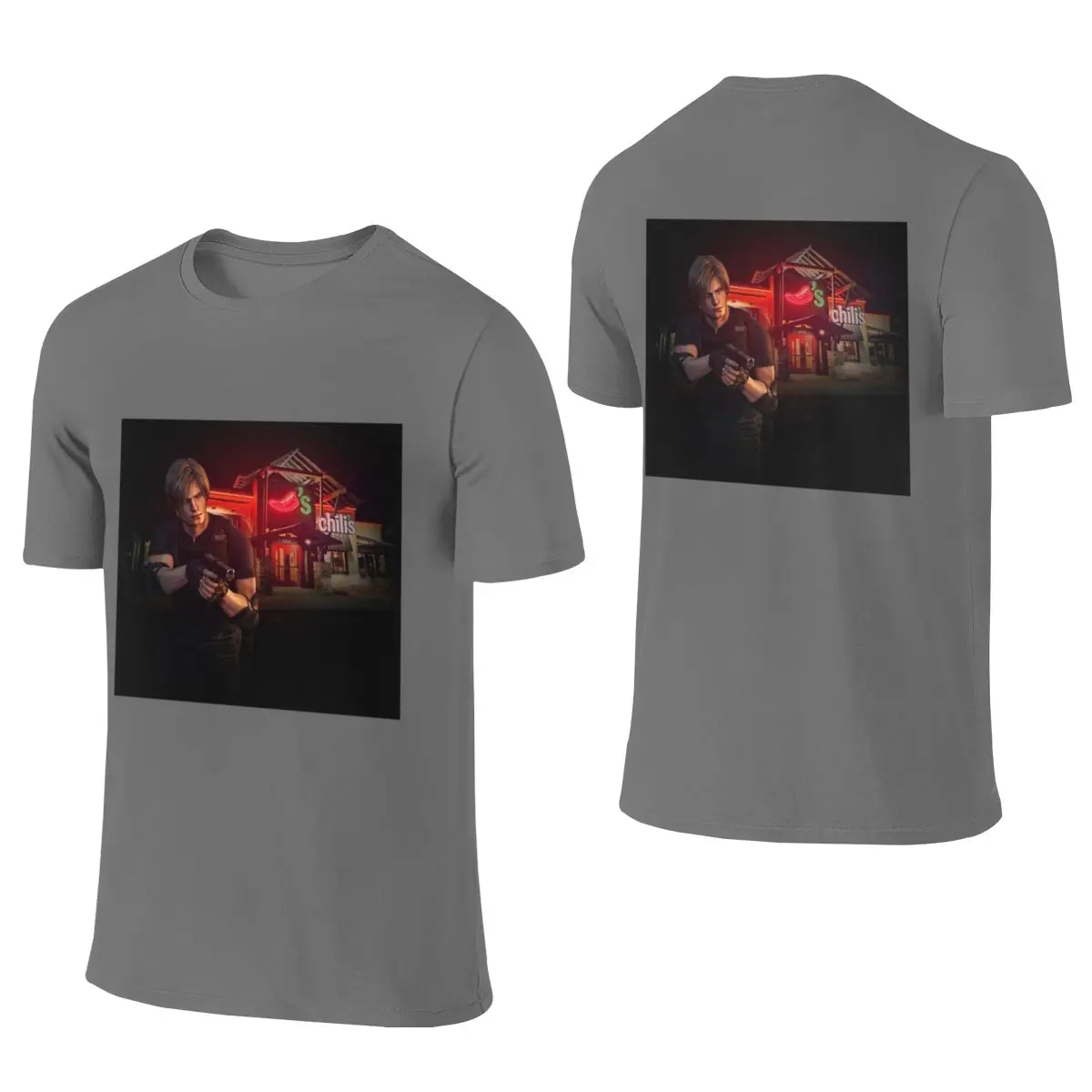 Leon Chili S Wrinkle-Resistant Reversible T-shirtHigh Street Style Atmosphere Cotton Tee