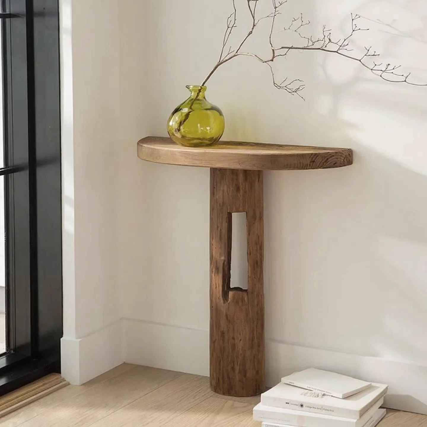 Wind-Living-Room-Sofa-Beistelltisch, kleiner Holztisch, Wind-Kaffeetisch, Zen-Tisch im chinesischen und antiken Stil, Teetisch aus Massivholz, runder Tisch