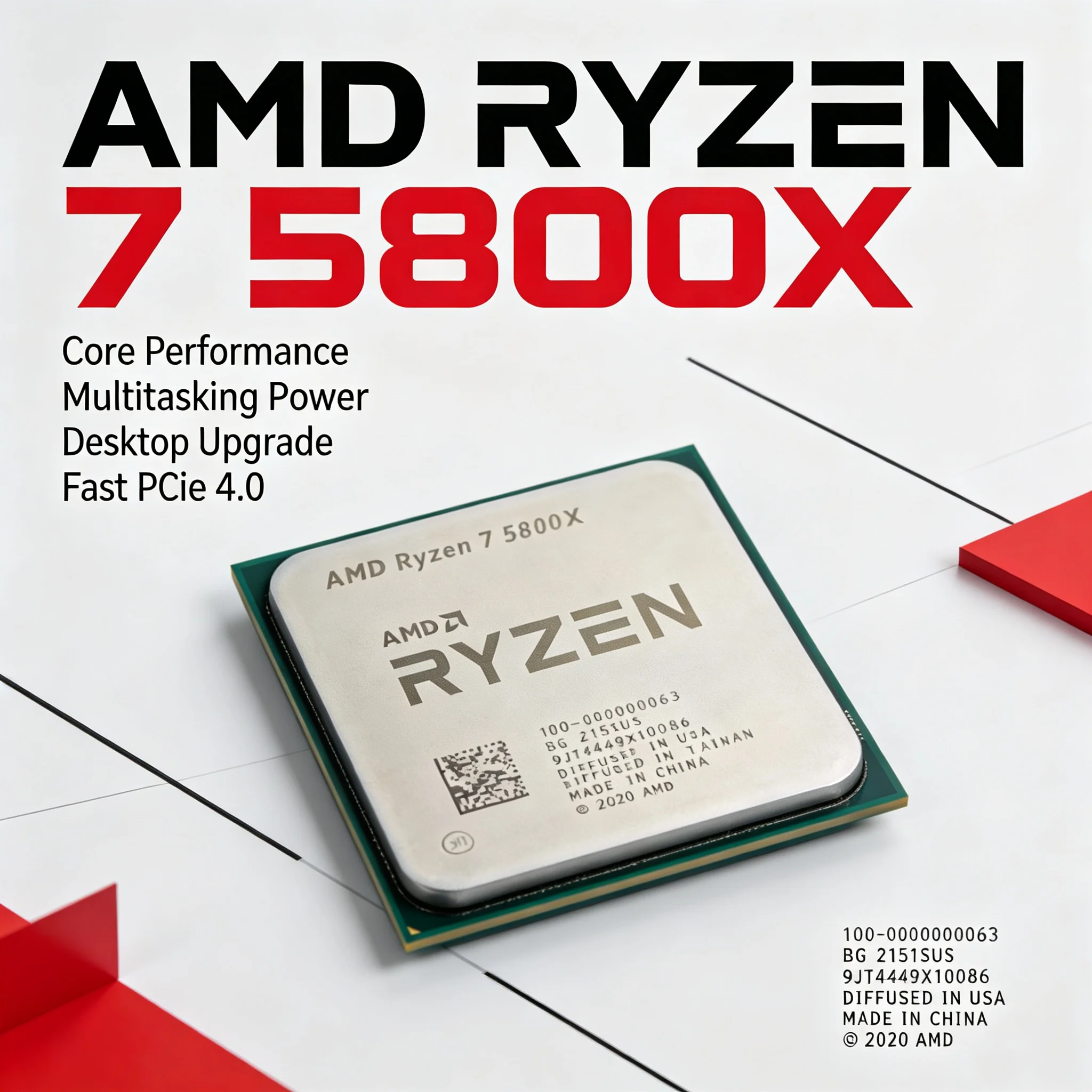 8 Core 16 Thread AMD R7 5800X Ryzen 7 5800X 4.7GHz Max 36MB Cache AM4 Zen 3 OpenLock 105W PCIe 4.0 Tray Lot No Sink