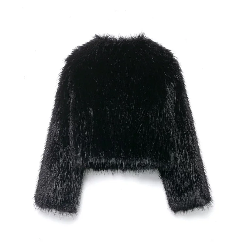 Faux Fur Effect Coat for Women, Trendy Sexy Coat, Fall Fashion, 2025