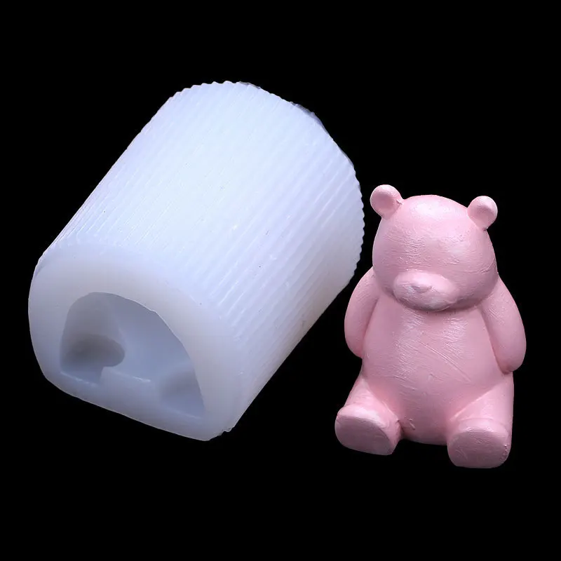 

3D three-dimensional mousse sitting bear DIY aromatherapy plaster candle mold Epoxy decorative silicone mold 17-260