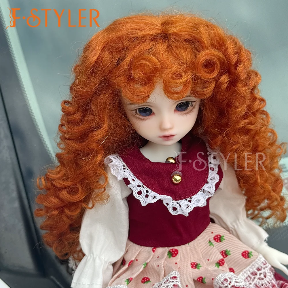 FStyler Doll Wig Bouncy Curls Fluffy BJD Doll Mohair Various Colors Doll Accessories Hair Customization 1/3 1/4