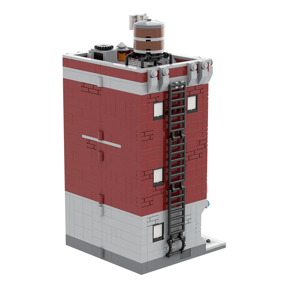 شركة MOC Ghostbustersed Firehouse 8 مكعبات بناء نموذج Firehouse Company 8 ألعاب تجميع الطوب لعرض الشارع المعمارية