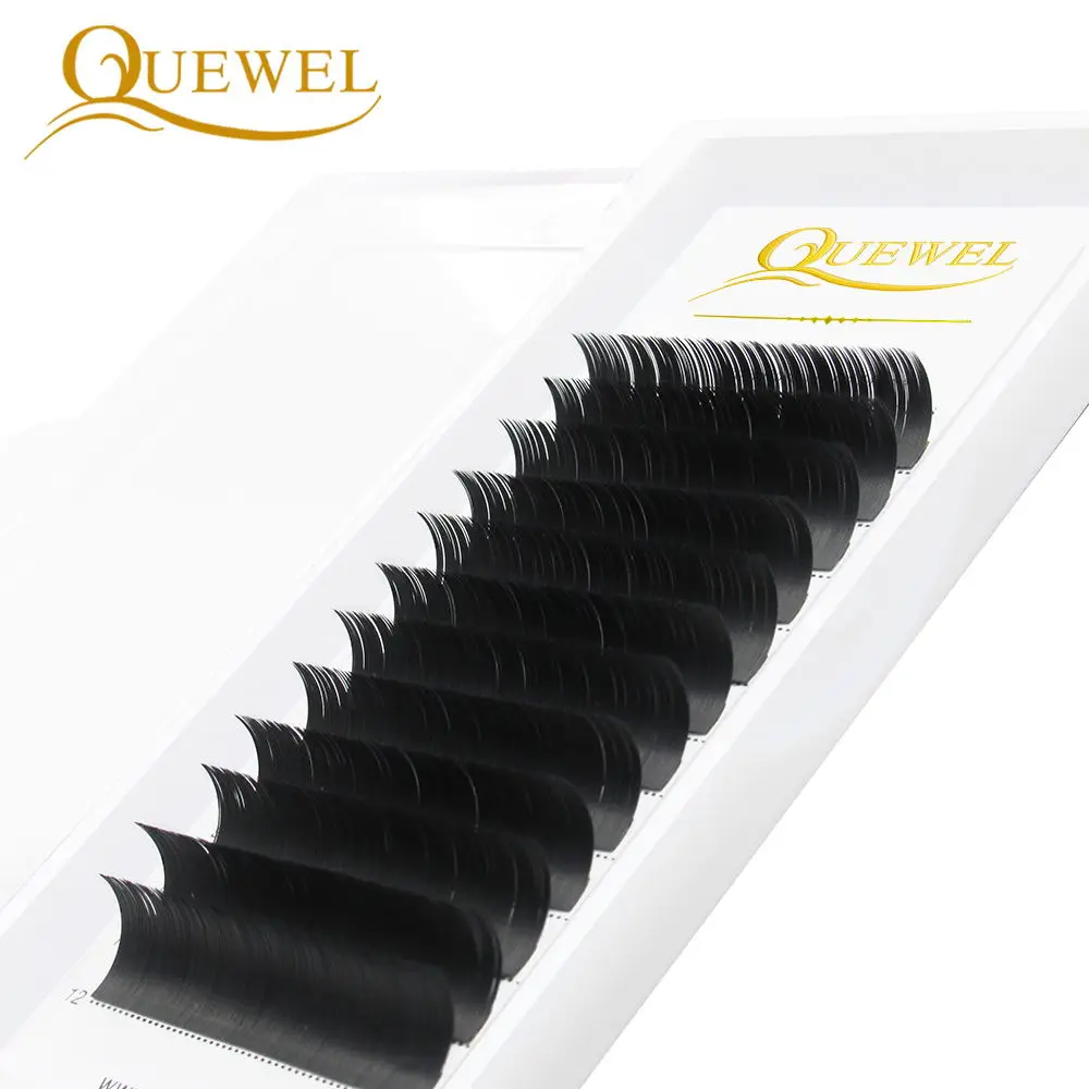 Quewel Individual Eyelash Extensions False Mink Lashes Professional Silk Lash Extension Wholesale Single EyeLashes Makeup Cilia