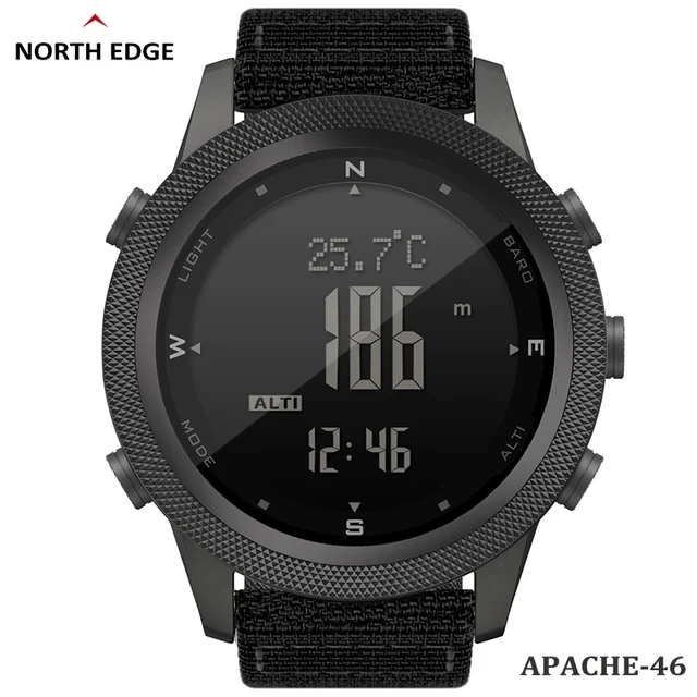 NORTH EDGE Men Digital Watch Military Army Sports Watches Waterproof 50M Altimeter Barometer Compass World Time Wristwatch Mens