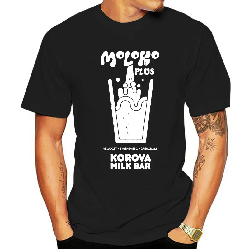 Moloko Korova Milk Bar Jazz Music Top T-shirts for Men Plus A Clockwork O-Neck 100% Cotton Fabric Man T-shirts Autumn Clothes