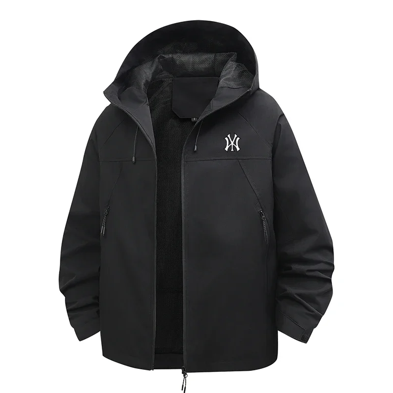 

New Spring and Autumn high-quality men's casual jacket, outdoor hiking waterproof, windproof and warm zipper men's windbreaker