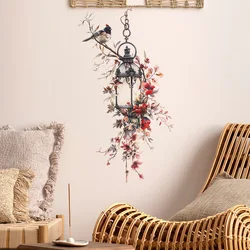 Literary road lights flowers and birds living room bedroom dormitory porch home decoration wall stickers self-adhesive