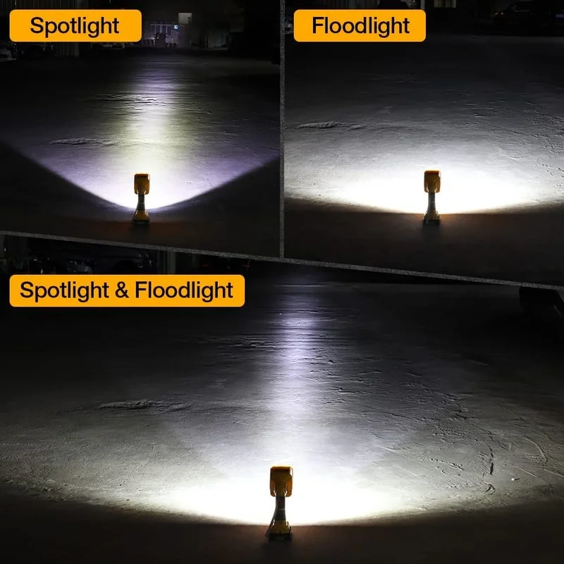 Imagem -03 - Adaptador de Luz do Trabalho da Lâmpada da Ferramenta do Diodo Emissor de Luz para a Bateria do Li-íon de Dewalt 18v 20v 1250 Lúmen Lanterna sem Fio Spotlight com Usb