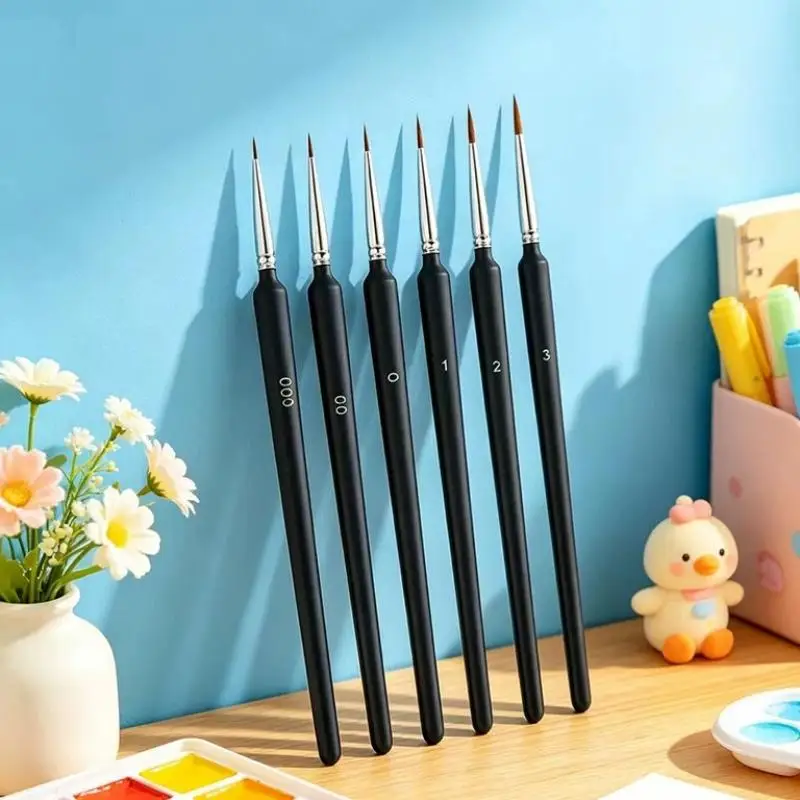 New New 11Pcs Fine Tip Liner Paint Brush Set Non Slip Comfort Grip Assorted Sizes For Watercolor Acrylic Painting Nail Art